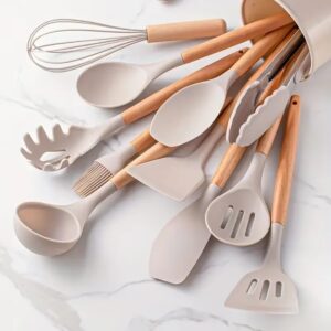 Silicone Wooden Handle Kitchenware Set